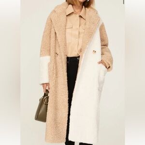 Peter som size smalll  colorblock sherpa coat